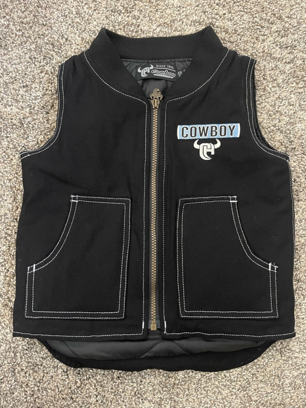 Youth Boys Cowboy Hardware Rodeo Full-Zip Vest Black Size XS 5